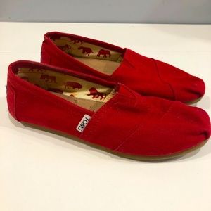 Red Alpargata Canvas Toms